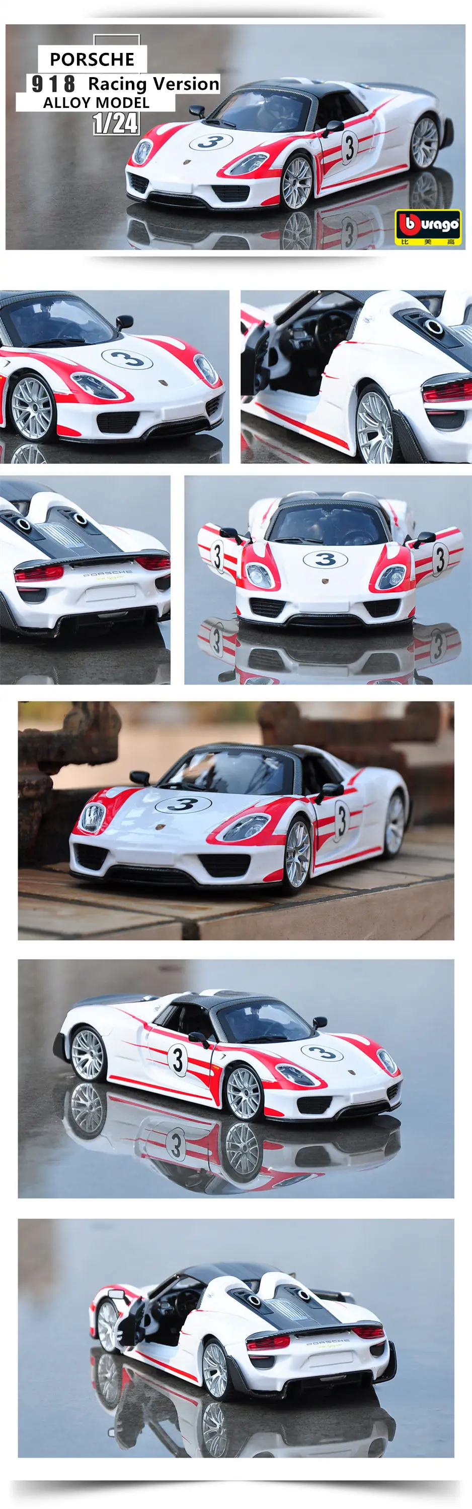 Bburago 1:24 Porsche 718 BOXSTER имитация сплава Модель автомобиля ремесла украшение Коллекция игрушек инструменты подарок