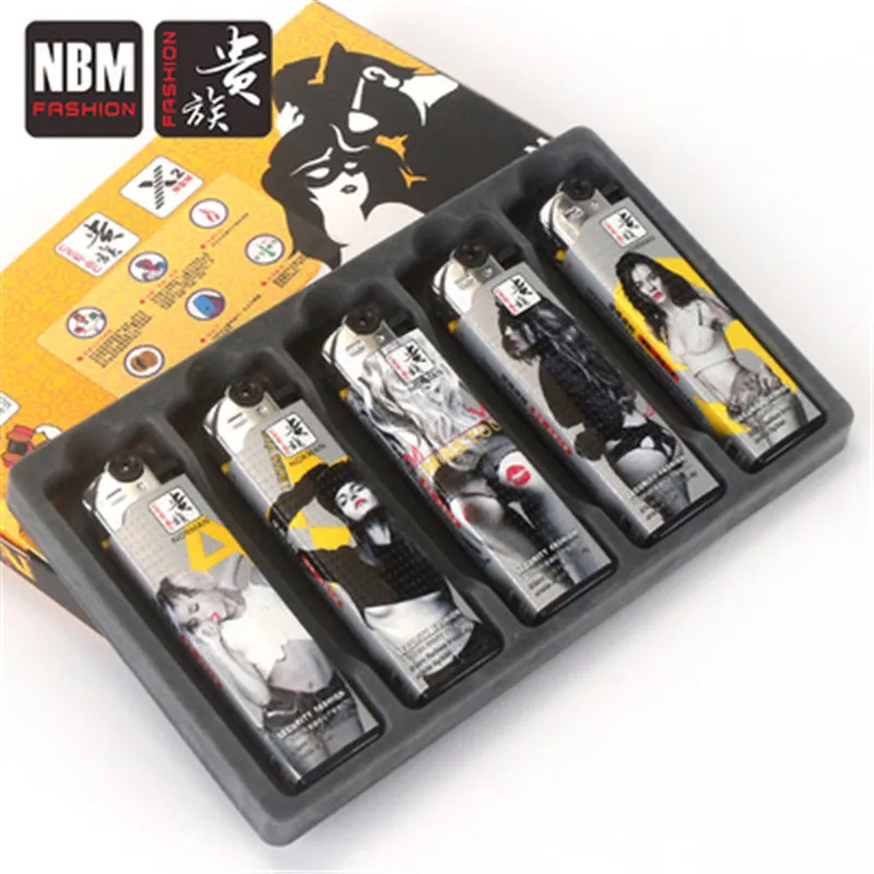 

Butane Open Flame Lighter Personality Trend Set Gift Box Grinding Wheel Cigarette Lighter Cigarette Accessories Small Gift