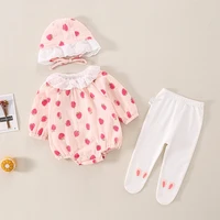 girls clothing set spring toddler baby girls bodysuitsleggingshat 3pcsset outfits print children casual suits