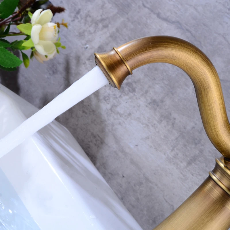 Винтажные Золотые Смесители для ванной комнаты роскошный кран с креплением на