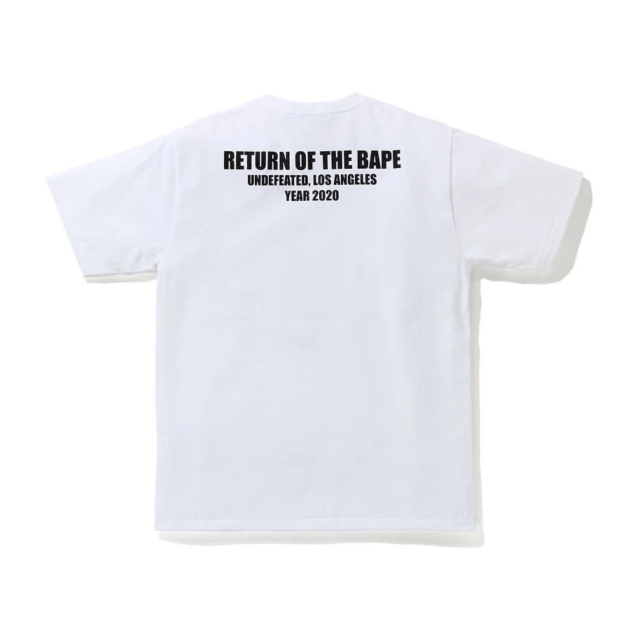 

Printed Cotton Short Sleeve T-Shirt with Ape Head Letters Black & White M-3XL