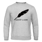 Мужские толстовки с капюшоном Good Luck, Повседневная Уличная одежда с принтом перьев на весну и осень, 2019