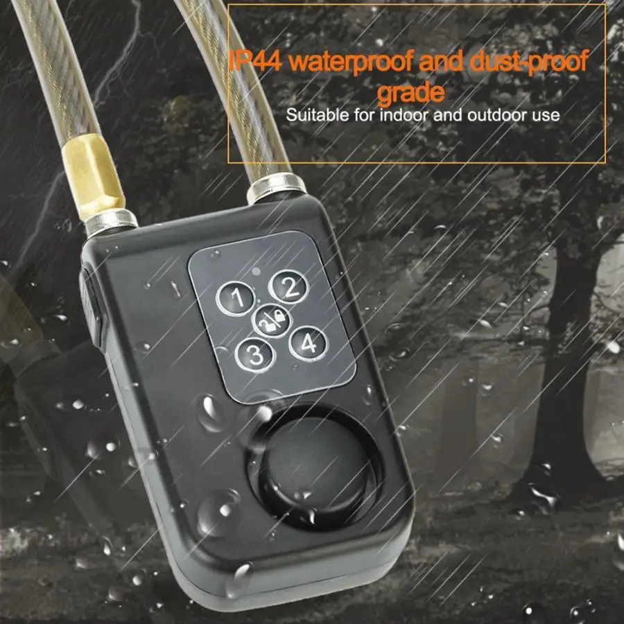 Беспроводной замок с сигнализацией со стальным тросом и паролем для