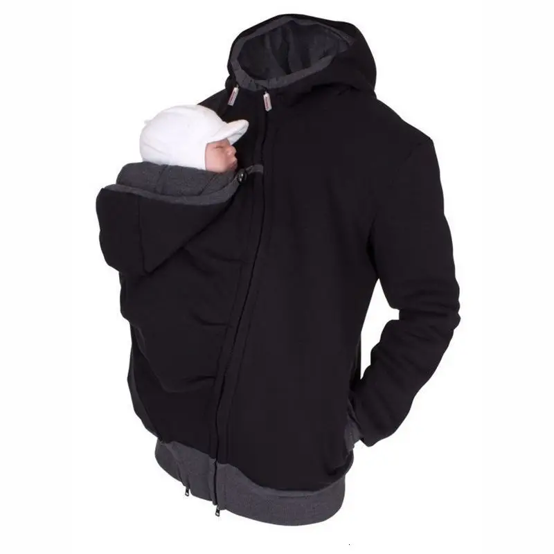 

Parenting Baby Hooded Sweatshirt Jacket Two-in-one More Function Kangaroo Dad Sweater Season Male Paragraph