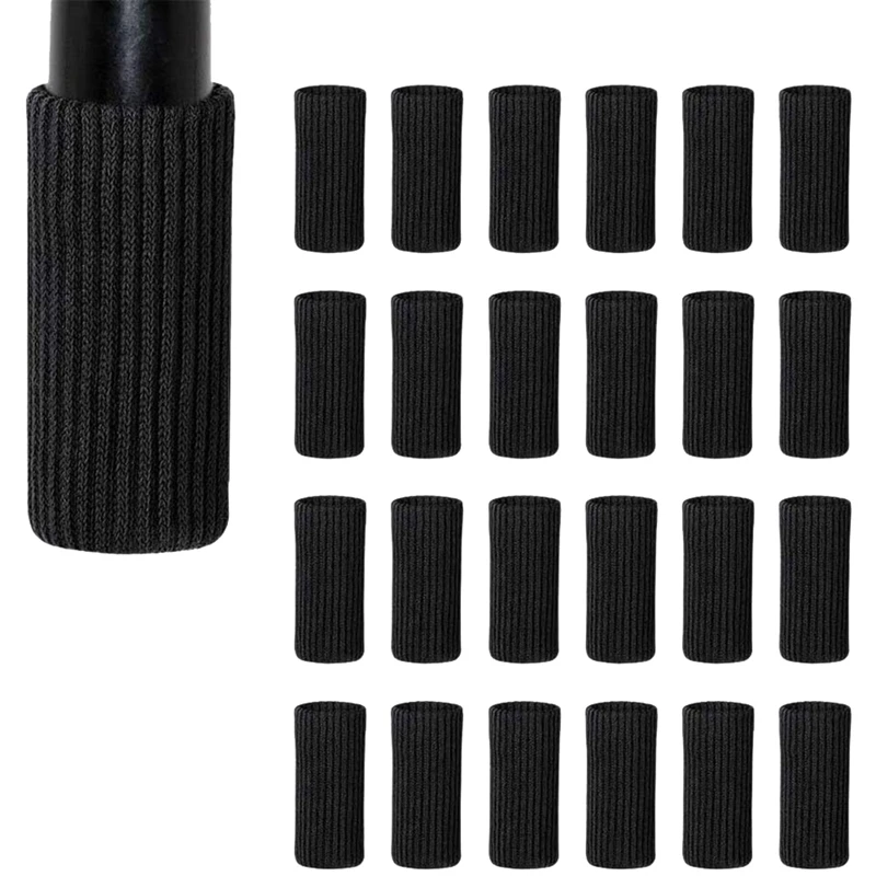 

48 Packs Chair Leg Socks Knitted Furniture Socks (Black) & 3Pcs Santa Snowman Reindeer Xmas Fireplace Hanging Stockings