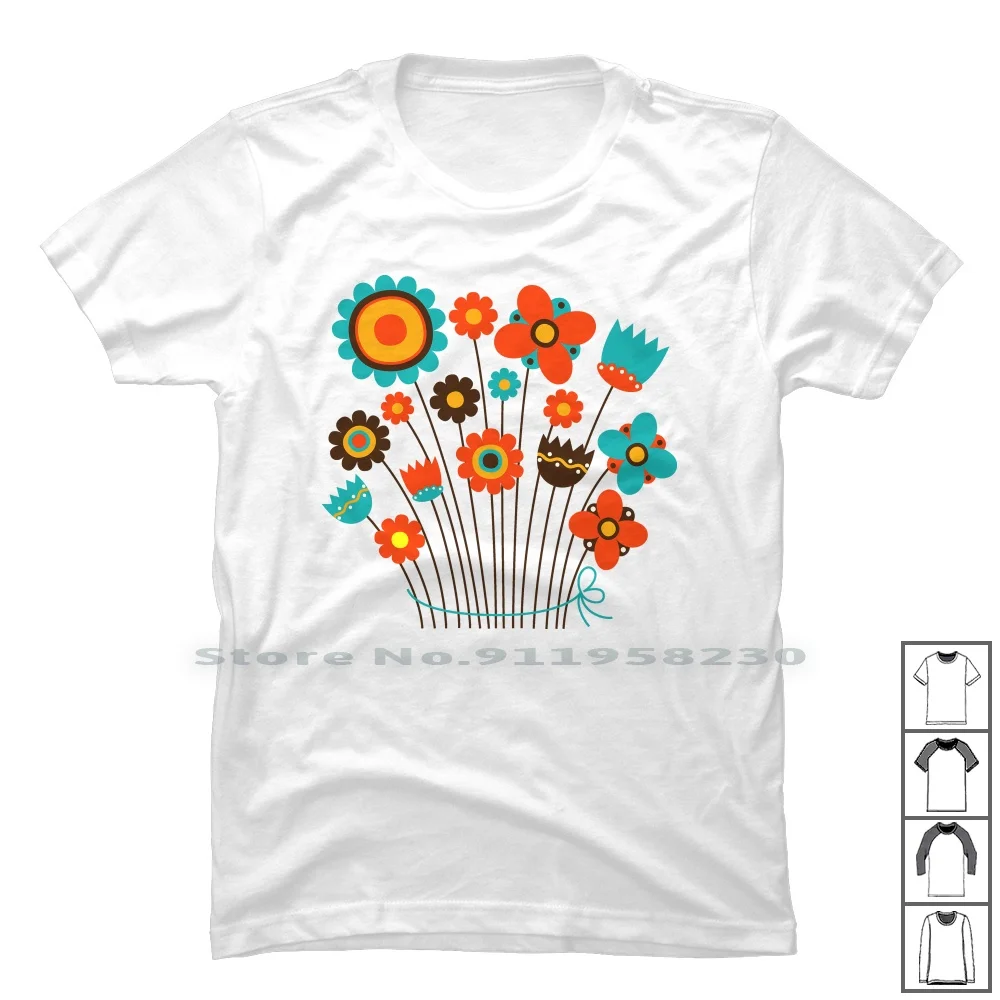 

Футболка с абстрактными цветами, 100% хлопок