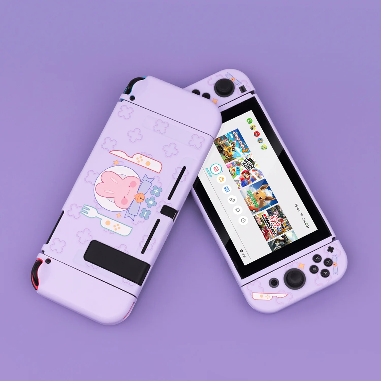 

Nintendo Switch виноградный кролик милая фиолетовая сказочная Лига мягкий чехол из ТПУ задняя крышка для Nintendo Switch
