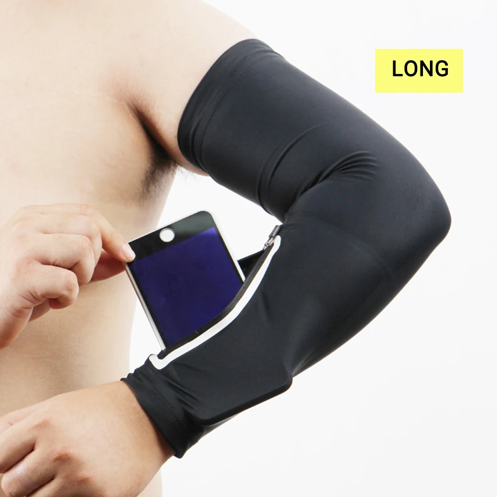 

1Pc Unisex Arm Sleeves Short Arm Warmer for Mobile Phone Stretch Arm Bag Running Riding Sunscreen Armband Wrist Bag Anti-Sun