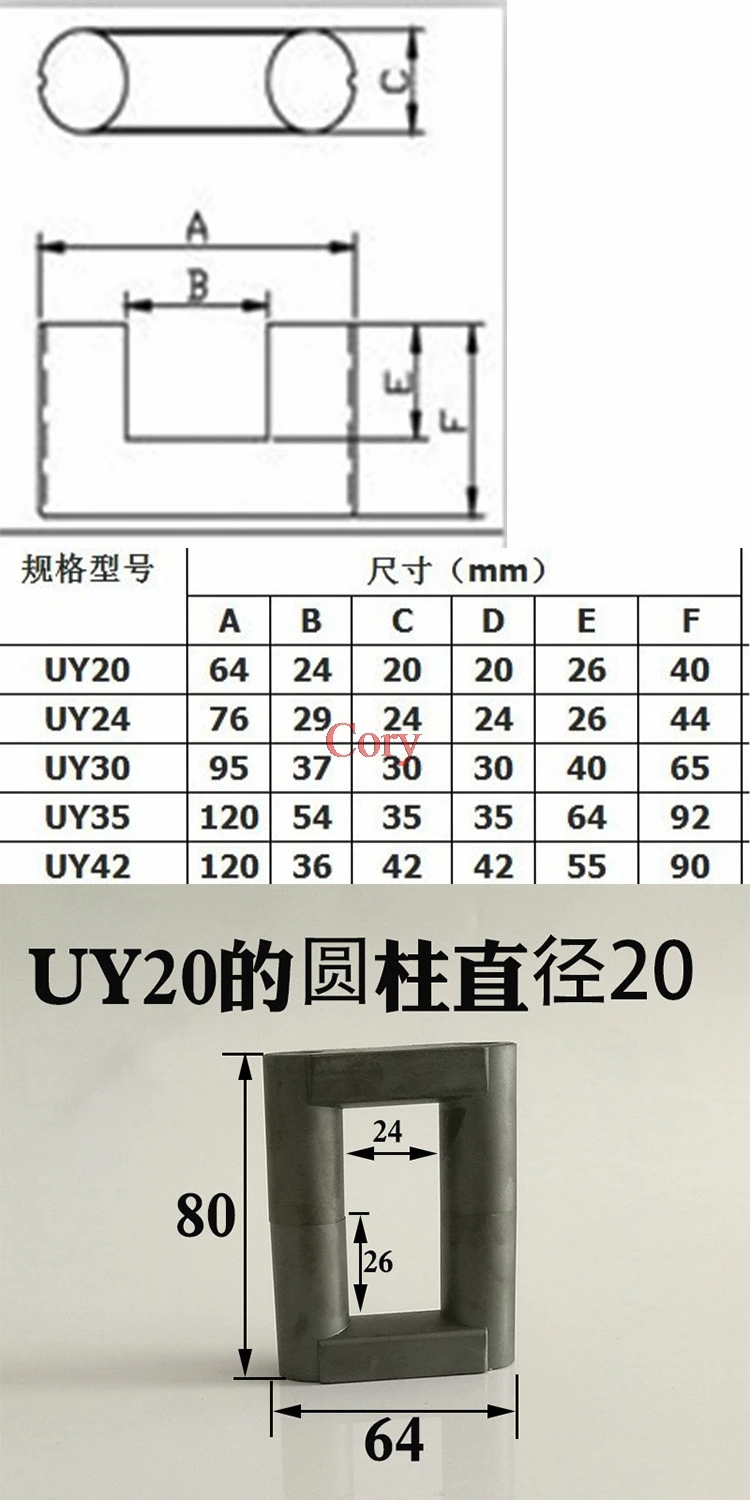1 пара UY20 Al 3750nH/N2 UU ферритовый сердечник трансформатора UR64/40/20 изолятор ферритового РЧ дроссель ферритовый MnZn pc40
