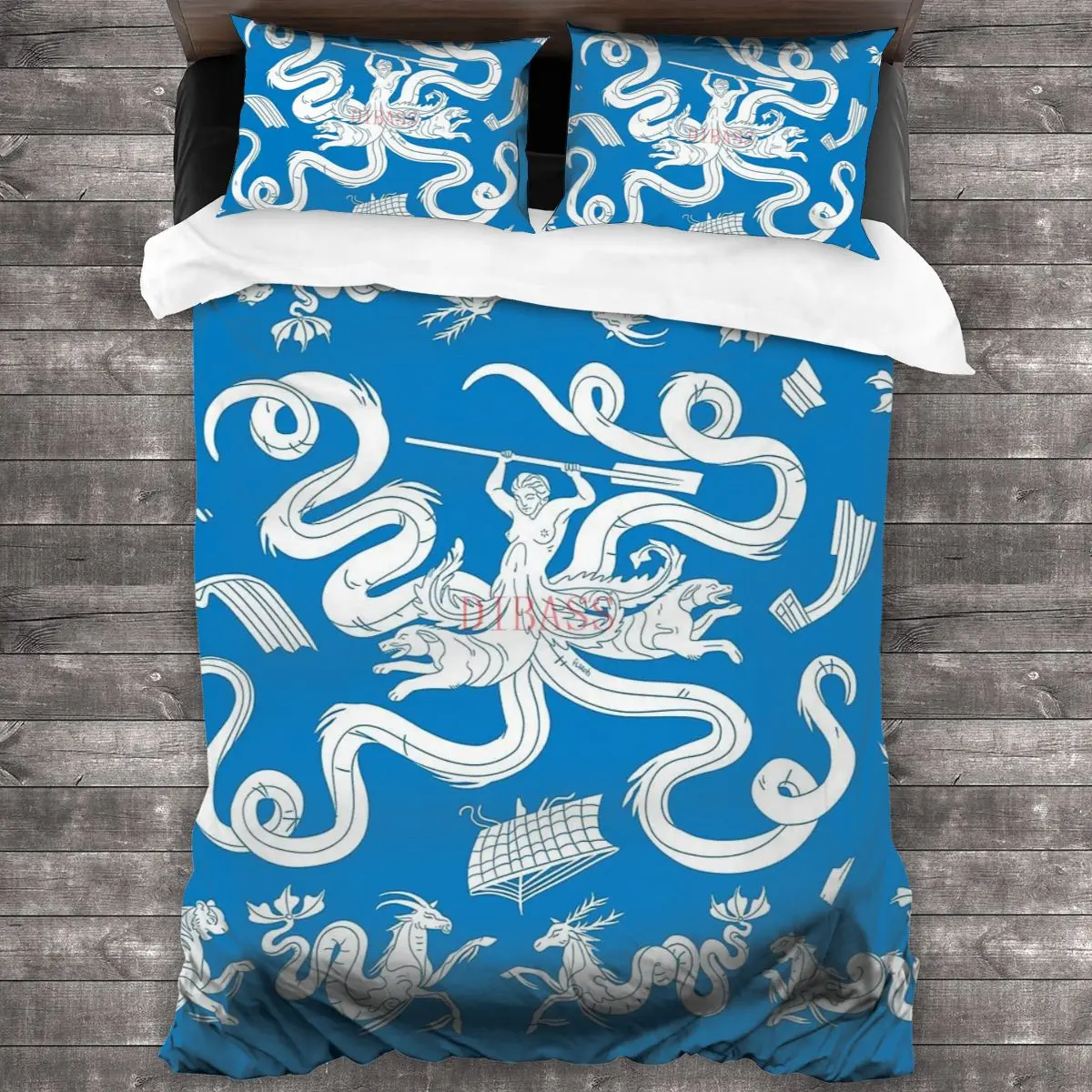 

Scylla мозаично-синий 100% чистый хлопковый комплект одеял с 2 наволочками, комплект мягкого пододеяльника из микрофибры, комплекты постельного ...