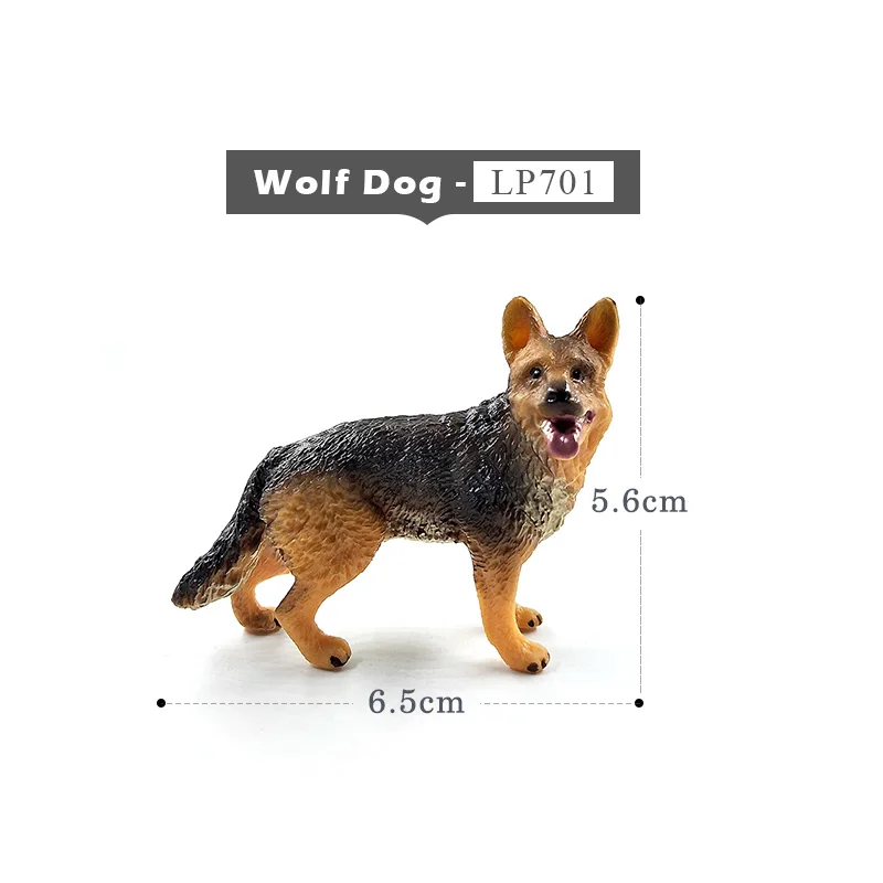 Wolf Dog Маленькая свинка кошка волк, собаки, кролика, козлиная, Овечья утка гусь изображающие пятачка фигурка игрушки с фермерской тематикой пластик животных модель подарок на Рождество для детей - Цвет: Wolf Dog