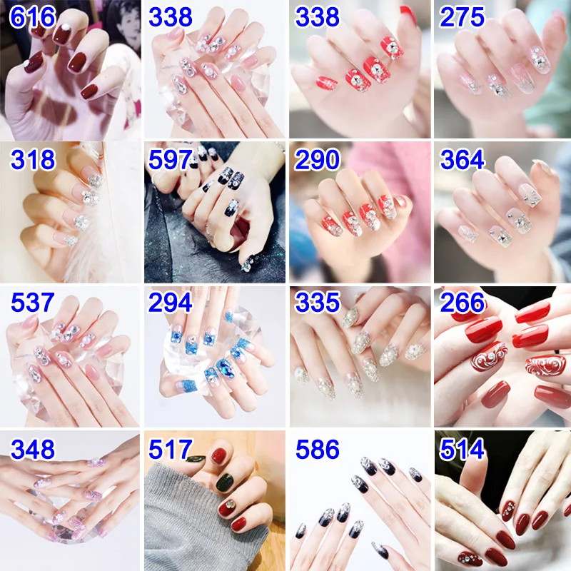 24 шт поддельные ногти клей съемный носимый полное покрытие Flase Маникюр украшения
