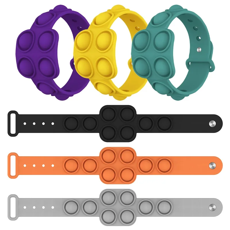 

Fidget Portable Dimple Silicone Bracelet Relieves Pressure Pops Figet It Toy Is Nnon-Toxic Puzzle Soft Silicone Wristband