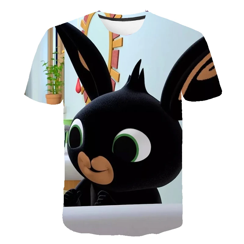 

Short Sleeve 4-14 Year Bing t shirt Boys Girls 3D Print Cartoon Rabbit T-Shirt O-Neck Children Casual Tops Summer Clothing Tee