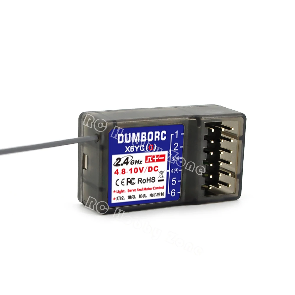 DUMBORC-receptor X6FG X6F X6DC X6DCG X6YC X6YCG 2,4G 6CH con giroscopio para transmisor DUMBORC X6 X4 X5, mando a distancia con luz LED-2