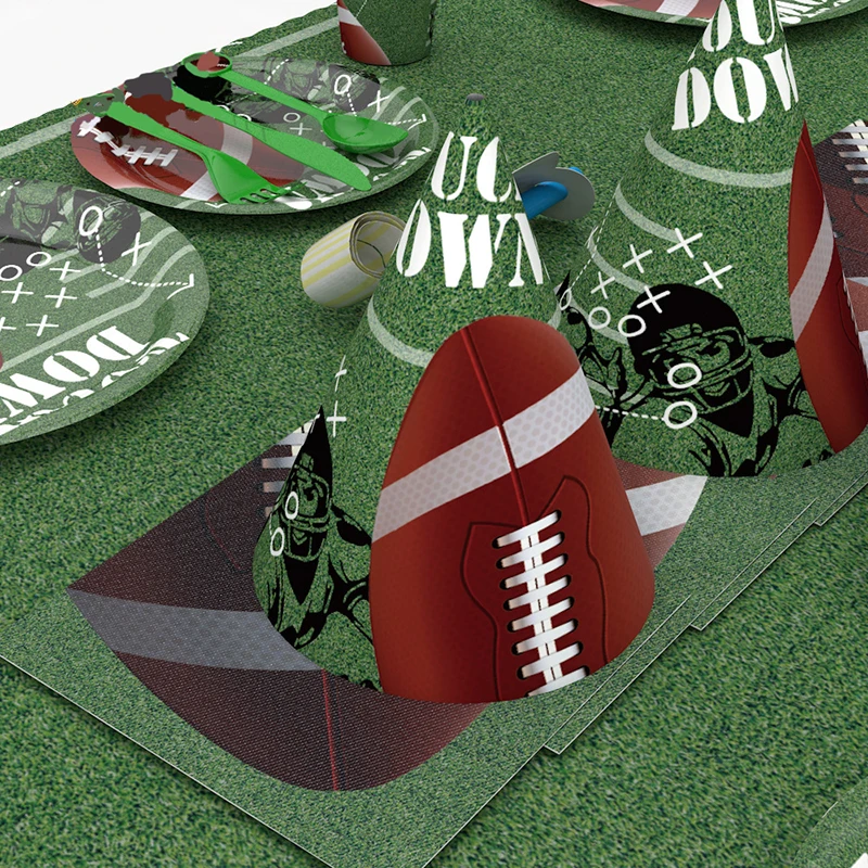 Футбольная тематическая вечеринка бумажные тарелки и стаканы салфетки крышка