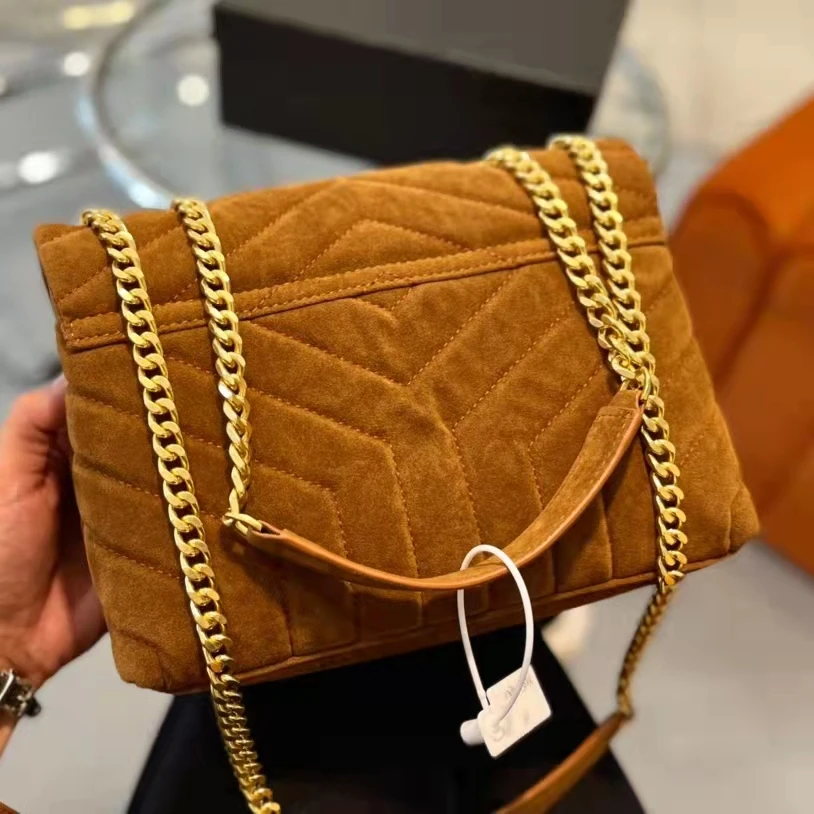 

Monogram women's handbag designer winter new original deerskin Y logo decoration women's shoulder bag diagonal messenger bag