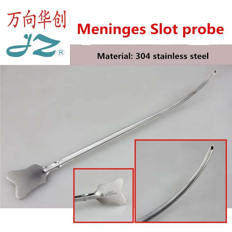 JZ brain neurosurgery Surgical instruments Medical guide Meninges Incision curved head Slotted probe groove pin needle guider