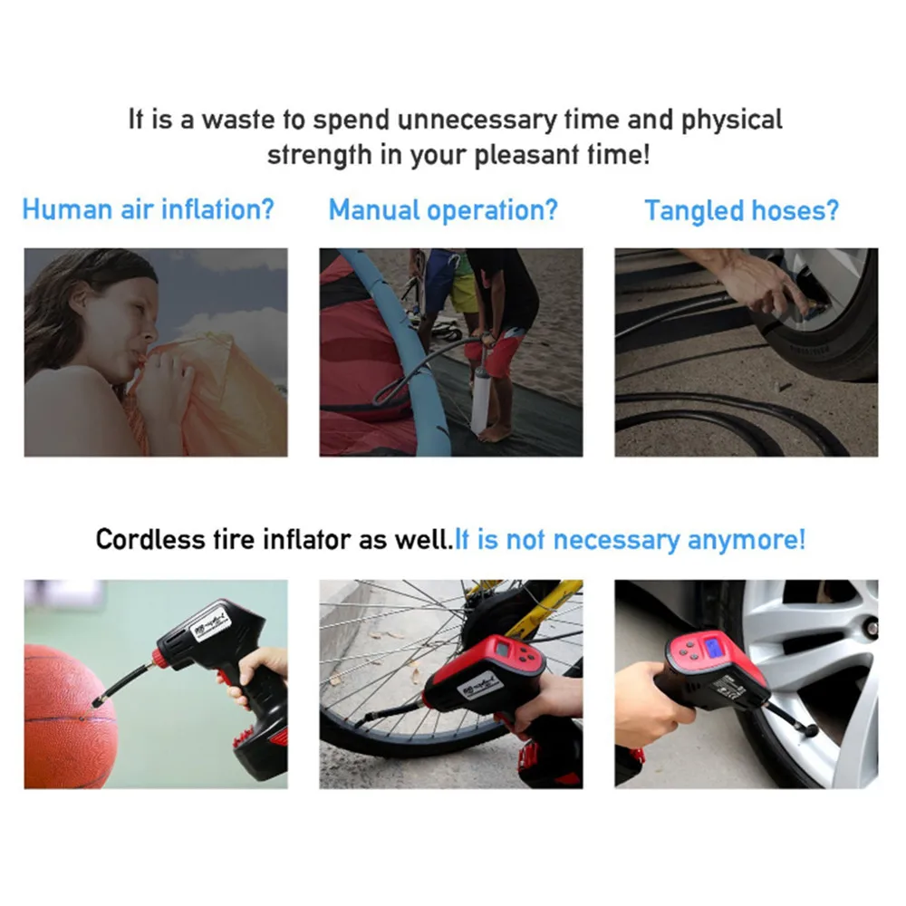 Автомобильный Электрический воздушный насос беспроводное зарядное устройство