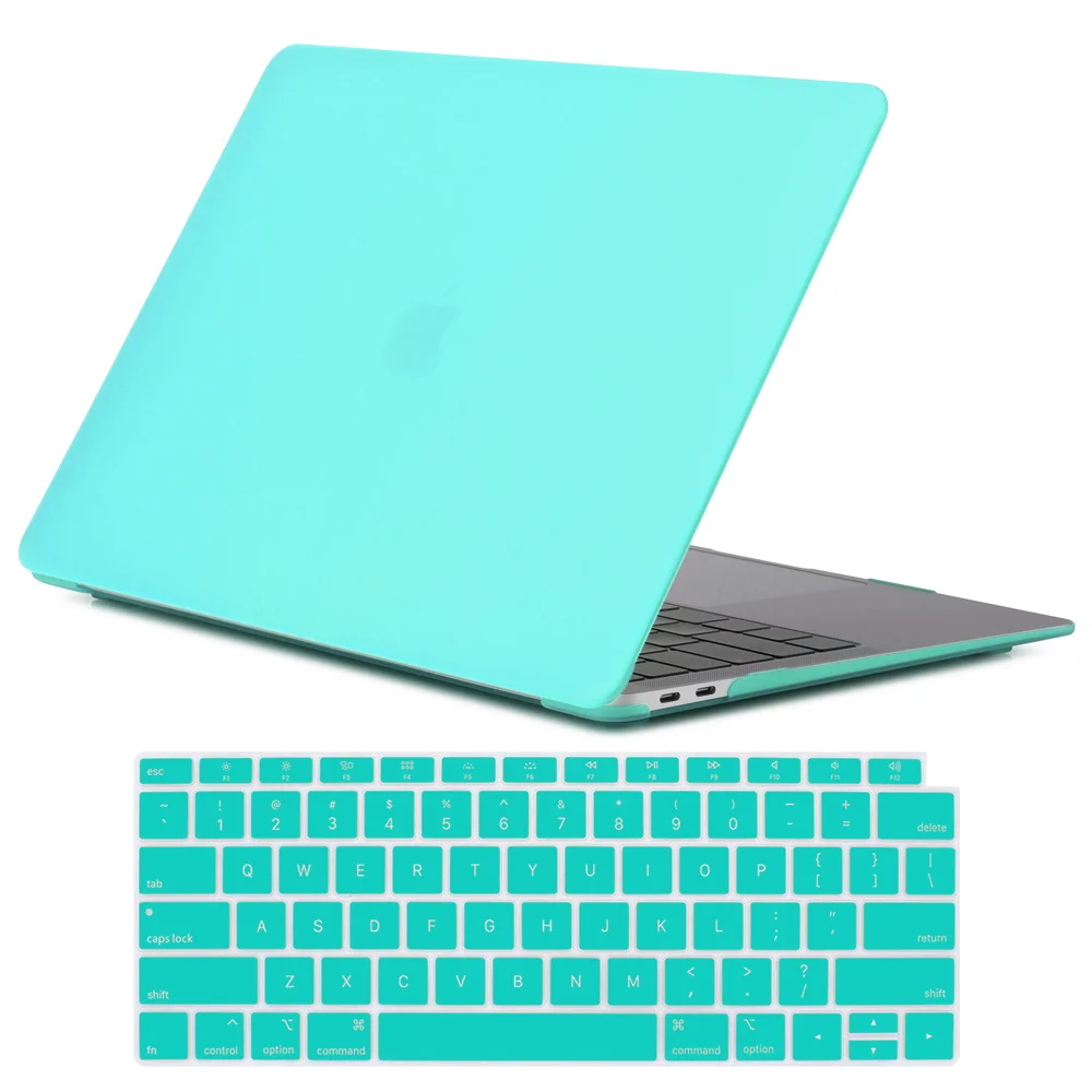 

For Apple Macbook Air 11/13/ MacBook Pro 13/15 /Macbook 12 Rubberized Matte Egg Blue Laptop Cover Case + US Keyboard Skin Film