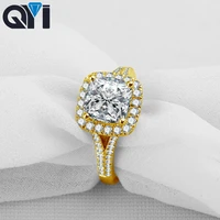 customized ring 14k yellow gold engagement jewelry 2 25 ct moissanite diamond for women