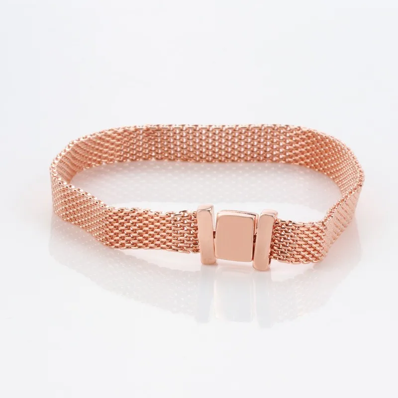 

100% 925 Sterling Silver Pan Bracelet New Tricolor Reflexions Pan Bracelet Fit European Charm Bracelets Women Jewelry