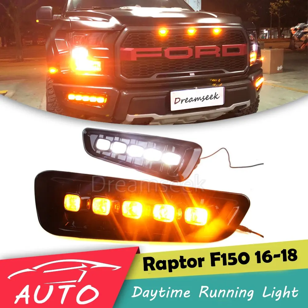 Светодиодный дневные ходовые огни для Ford F150 F 150 Raptor 2016 2017 2018 светильник с
