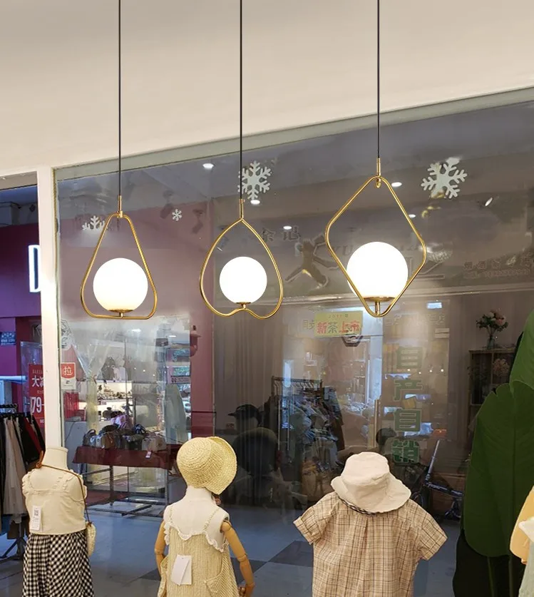 Постмодерн гальваническая Золотая маленькая люстра ресторанная барная стойка