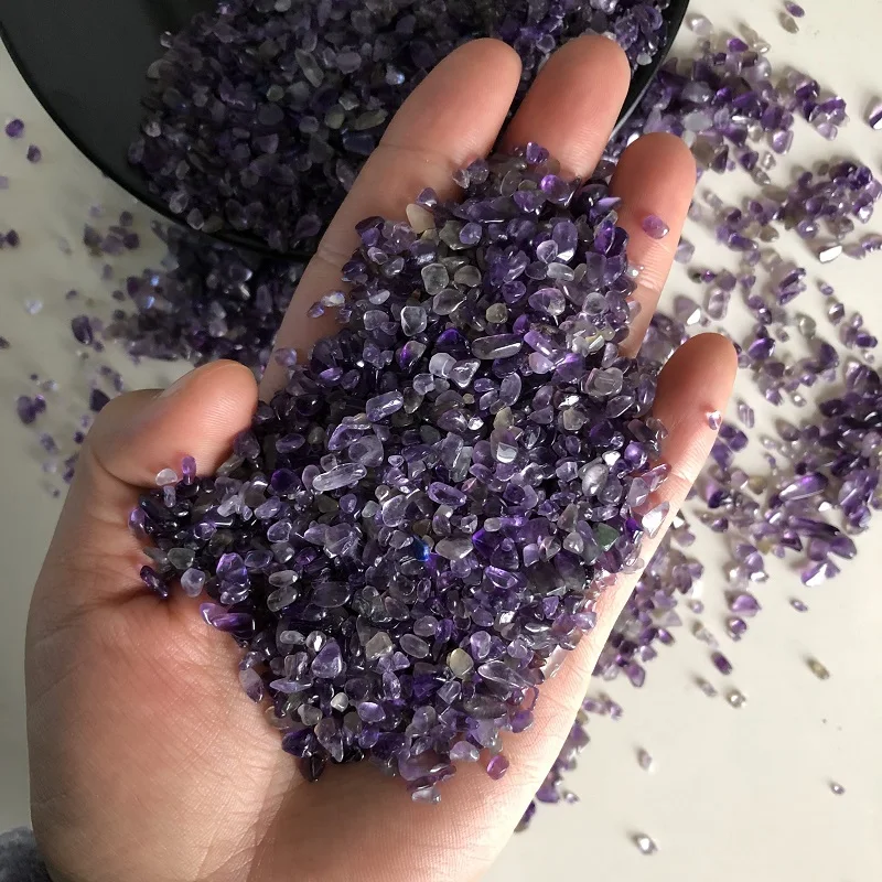 Оптом 50 г натуральный аметист гравий камни целебные кристаллы магнитный камень