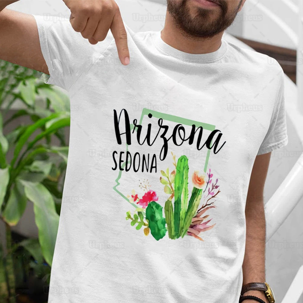 Футболка в стиле Харадзюку с изображением кактуса и цветов|Футболки| |