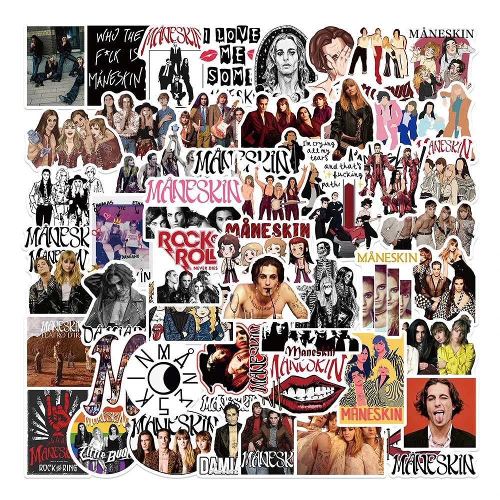 

10/30/50PCS Fashion Maneskin Rock Band Graffiti Stickers Skateboard Guitar Suitcase Freezer Motorcycle Sticker Decal Kid Gift