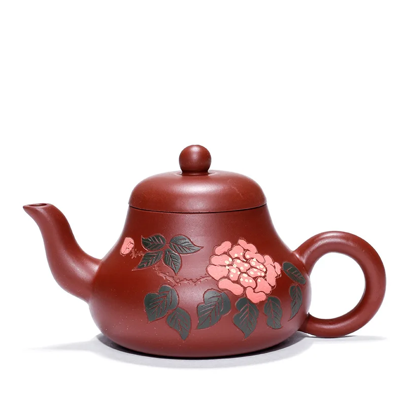 

Yixing raw ore purple clay pot peony siding Dahongpao Wang Jinping pure handmade tea set