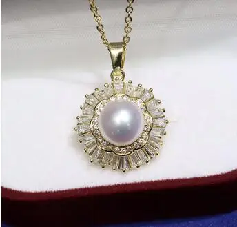 925 пробы Серебряный Фиолетовый Розовый жемчуг 9-11 мм пресноводный кулон с