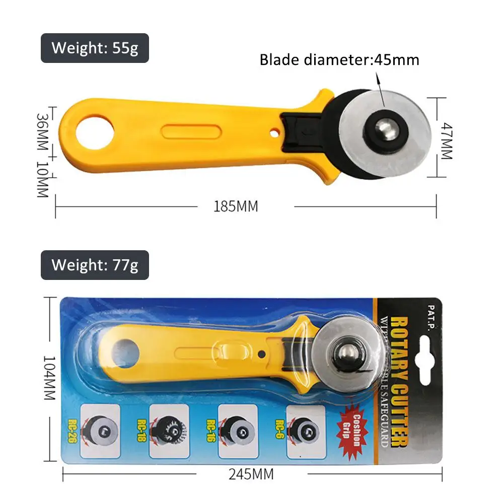 1 шт. 45 мм круговое вращающееся лезвие лоскутное резак для ткани кожи ручной нож
