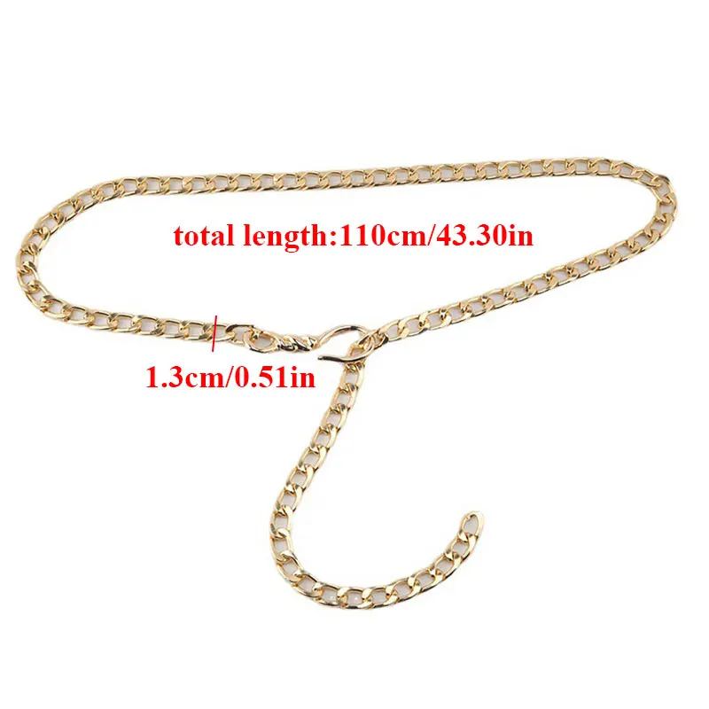 

Punk Hip Hop Metal Chain Women Belt Gold Silver Waist Chain Dress Jeans Cool Girls Lady Waistband Accessories Body Chain Fashion