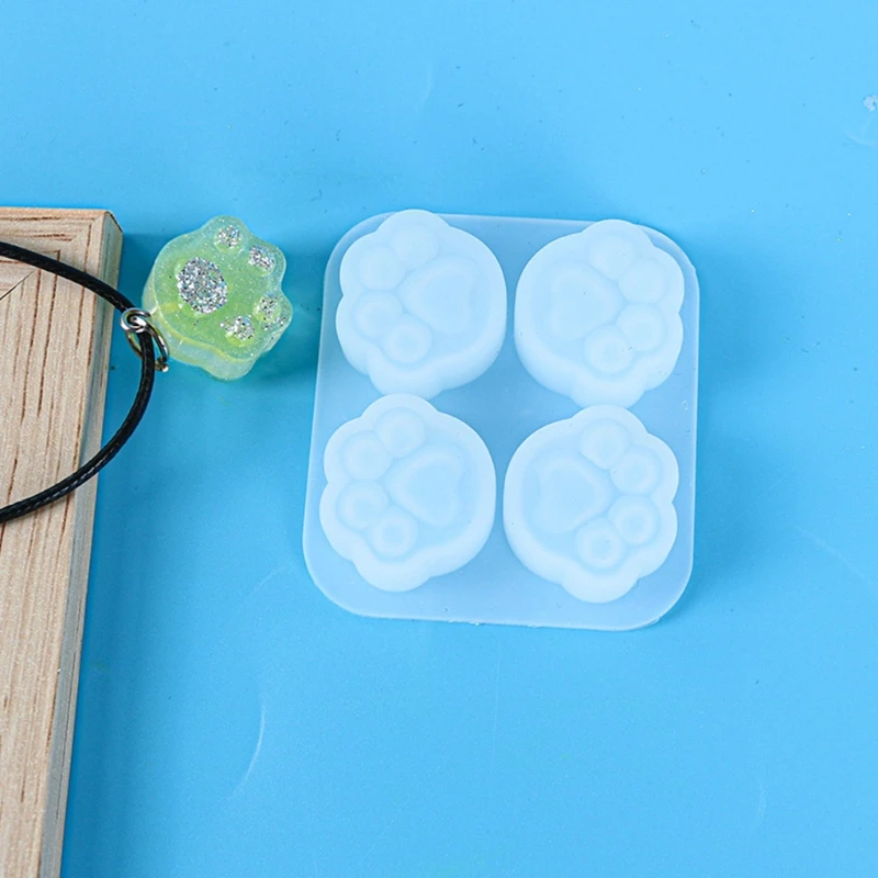 

4-Cavity Cats Claw Pendant Earrings Crystal Epoxy Resin Mold Keychain Silicone Mould DIY Crafts Jewelry Casting Tool My17 21