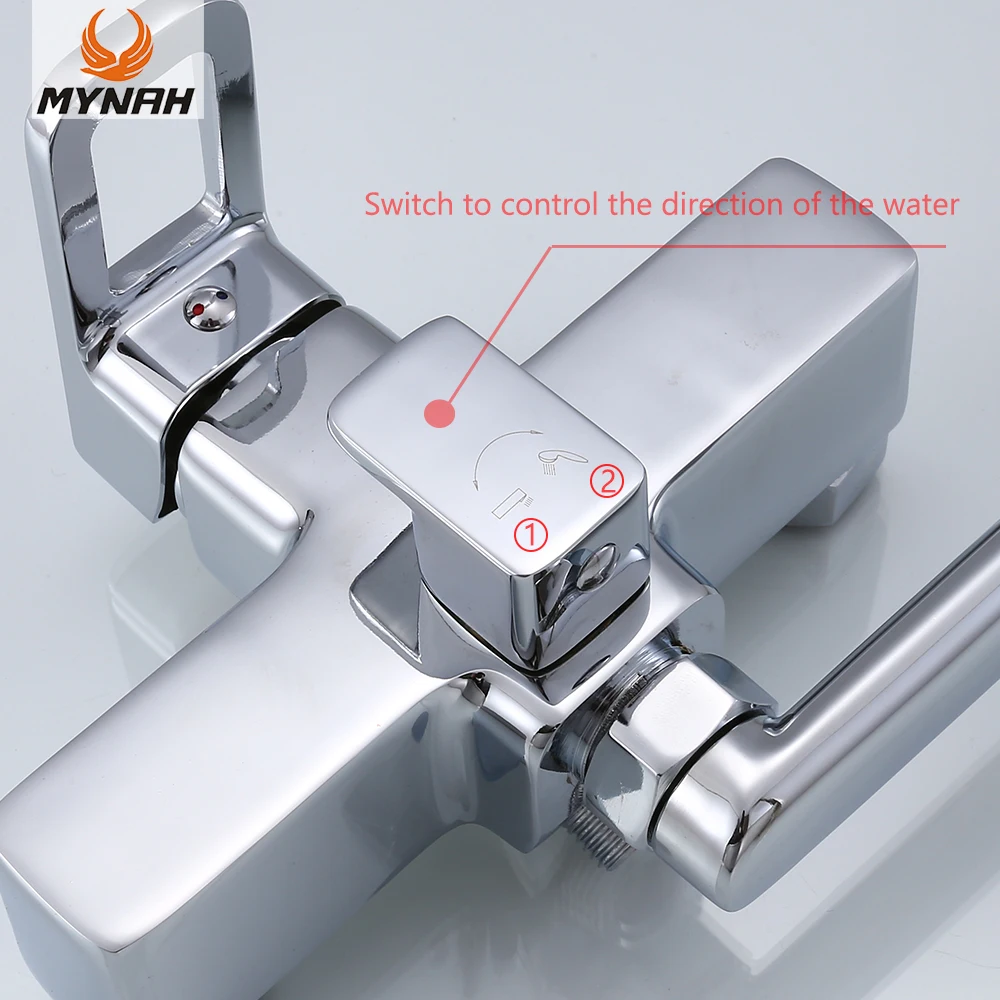 mynah shower faucet 2 functions wall mounted bathtub mixing valve faucet mixer tap zinc alloy chrome plated bathroom free global shipping