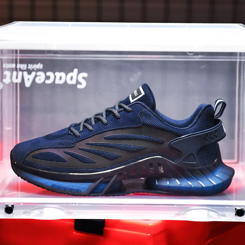 

2021 модные детские кроссовки; Zapatillas Hombre; Спортивная сетчатая спортивная обувь, мужские коренастый кроссовки дышащие Светоотражающие Размер...