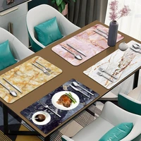 placemat for dining table bar mat coaster set pu leather non slip table mats kitchen accessories decoration placemat