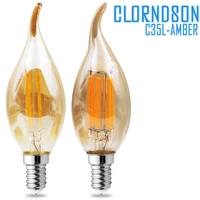 vintage amber c35l dimmable 2w 4w 6w 8w led candle e14e12 retro candle filament bulbs lamp for 110v 220v chandelier lighting