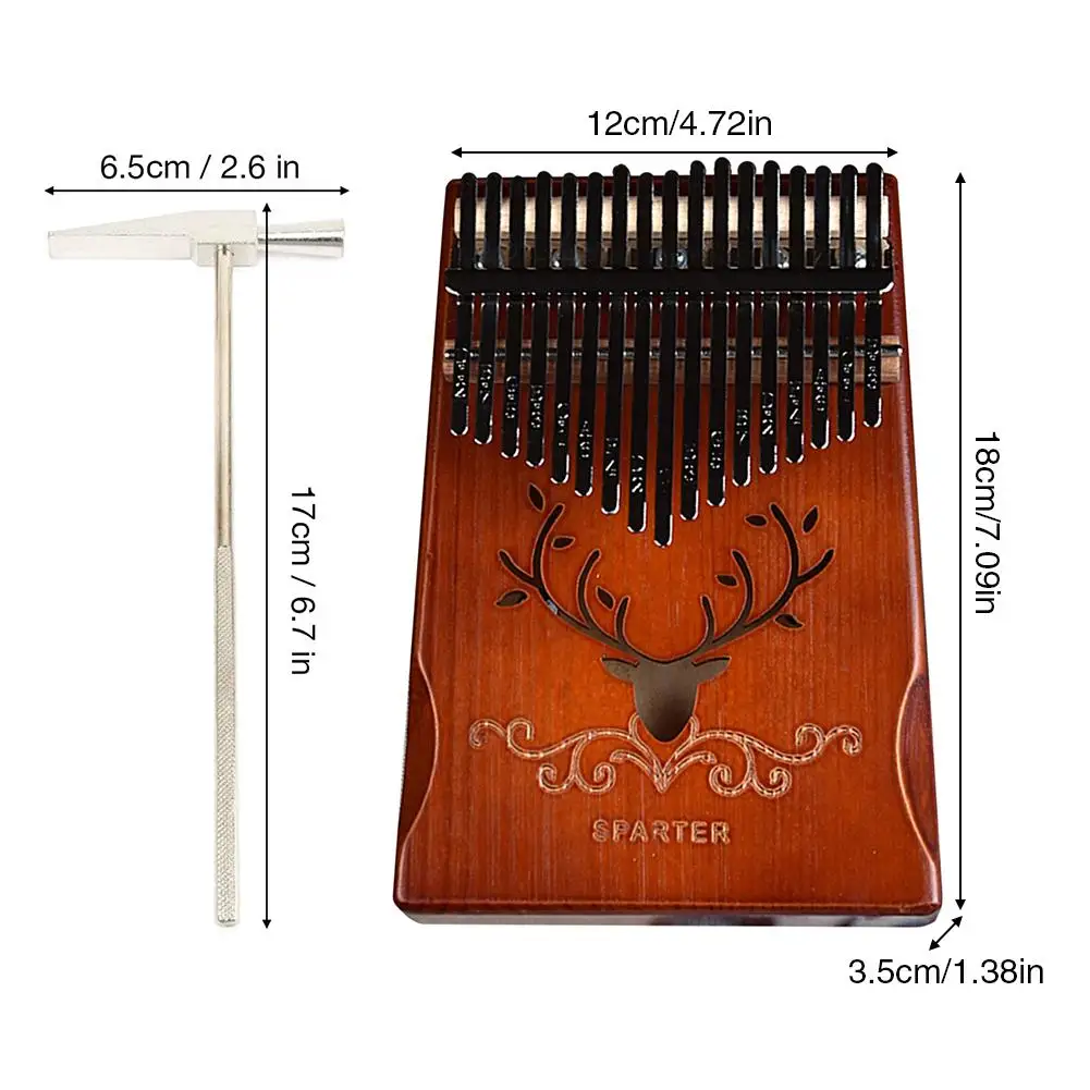 17 клавиш Kalimba большой палец пианино высокое качество дерево корпус из красного
