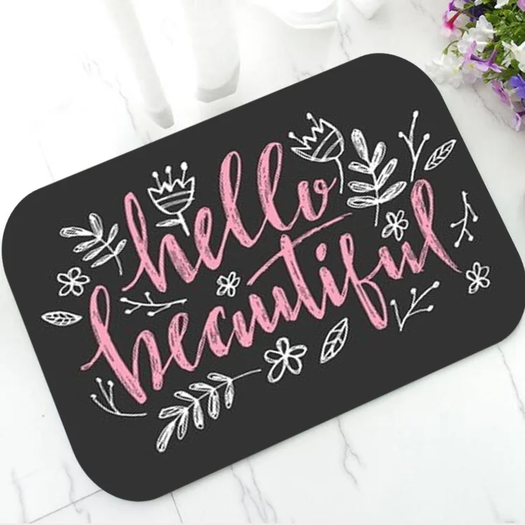 Фото Элегантная доска Hello Beautiful Hello Великолепный дверной коврик для ванной Золотые ресницы Противоскользящий резиновый коврик Ковер Современный декор №1