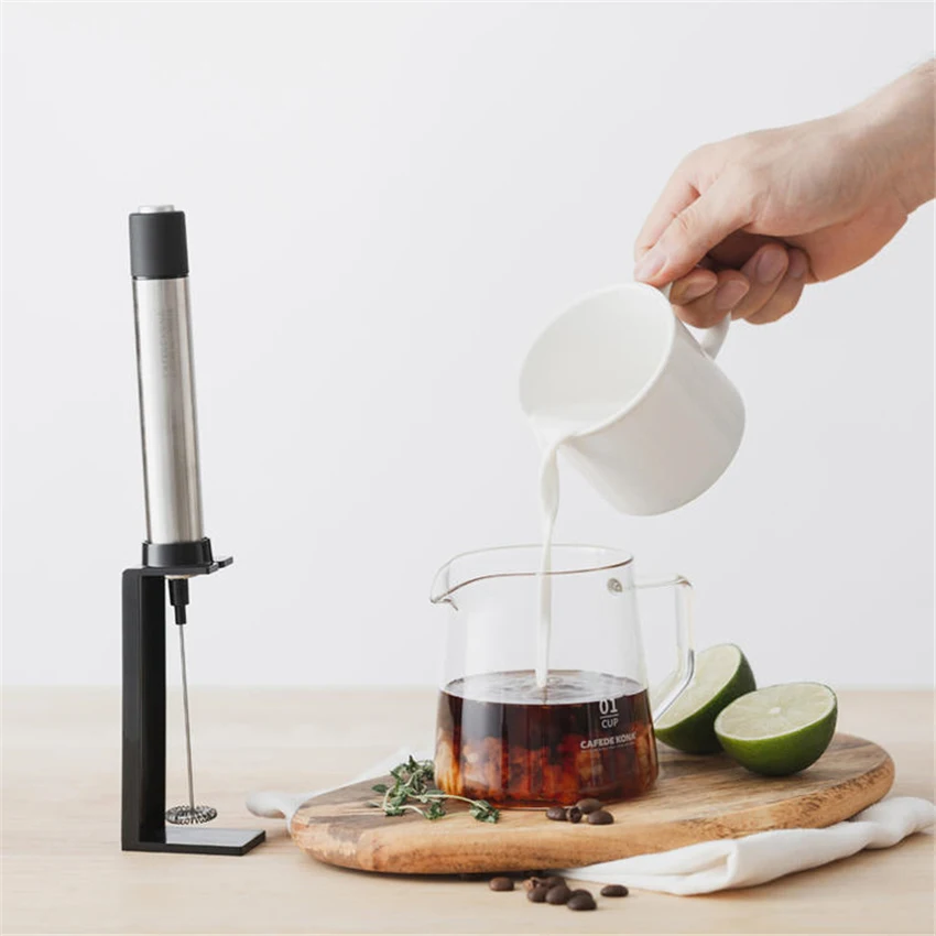 Электрический ручной Пенообразователь для кофе капучино с двойной пружиной из