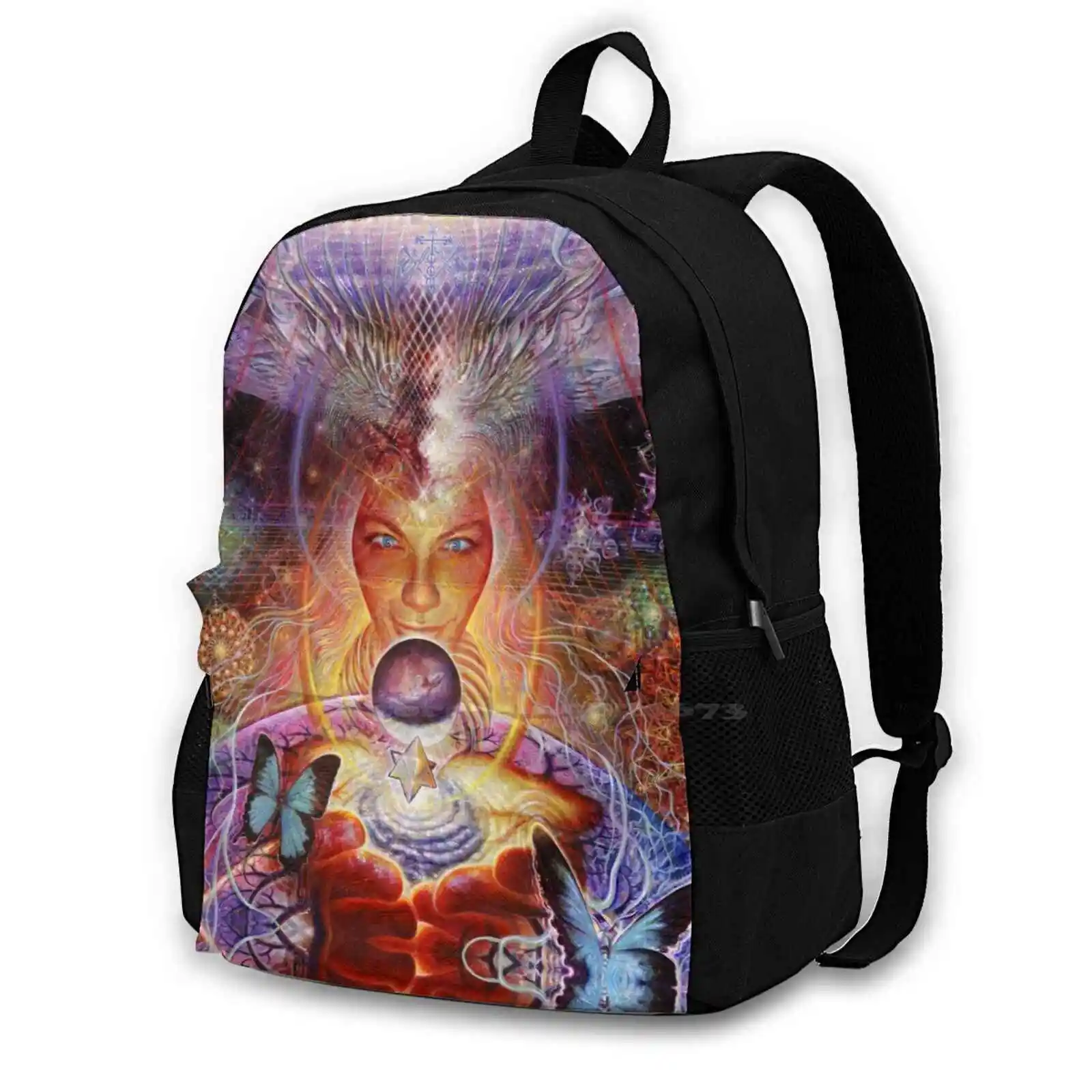 

Bgrn-003 Print With Adam Scott Miller - "Wisdom'S Dare" School Bags Travel Laptop Backpack 26000 Year Cycle A Of Love Above To