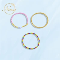 2021 trend vintage pearl bracelets for women fashion colorful beaded rainbow zircon fine cute flower teen girls bracelets gifts