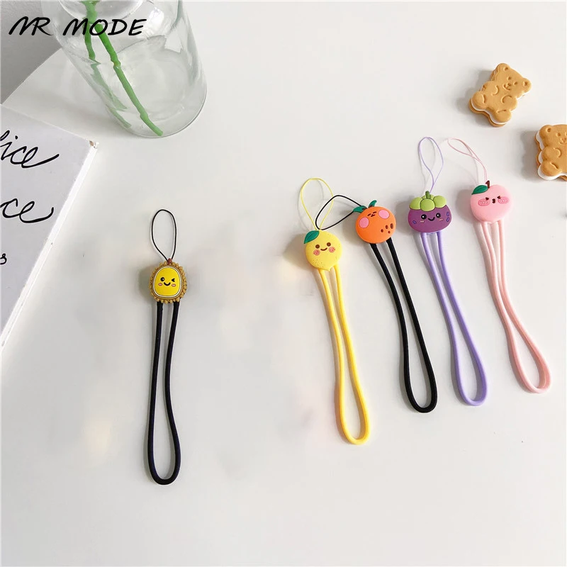 

Soft Silicone 3D Fruit Short Lanyard Strap USB Hang Rope For iPhone 13 For Samsung Universal Mobile Phone Neck Straps Keychain