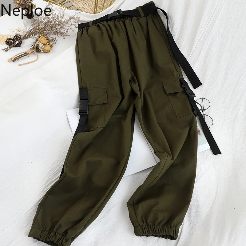 Neploe/корейские однотонные шерстяные брюки с эластичной резинкой на талии унисекс