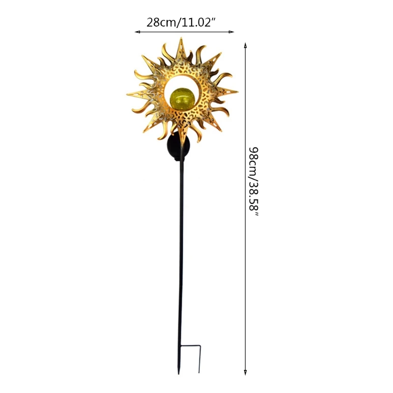 

Flame Sun Hollow Lawn Lamp Solar Powered Garden Spike Lights Outdoor LED Flower Decorative Waterproof Landscape Path Lawn Patio