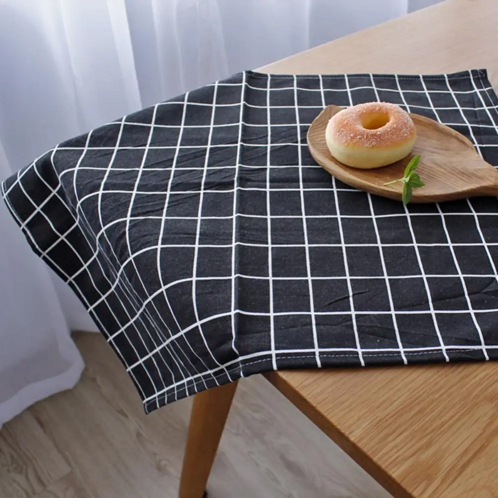 

40x60cm Simple Cotton Geometric Pattern Linen Napkin Placemat Dining Table Background Cloth Decor for Kitchen Table decoration