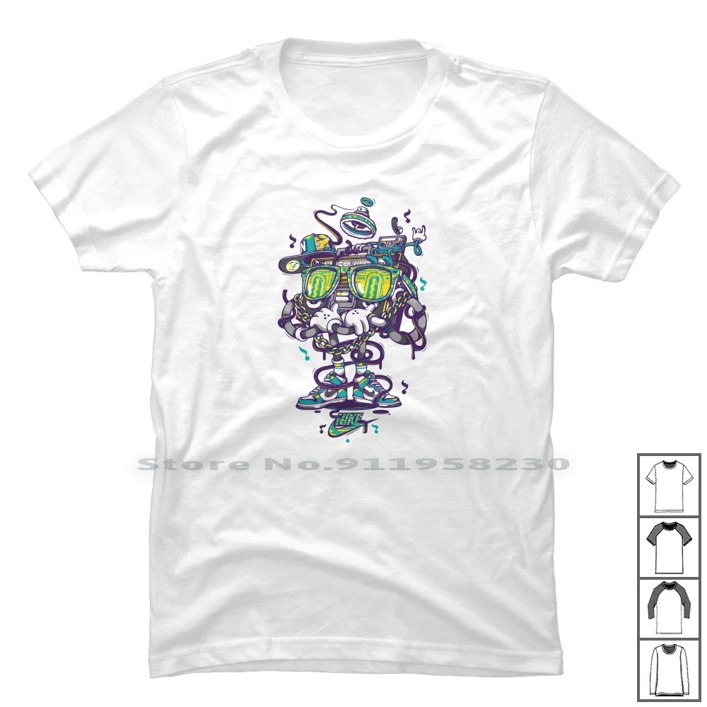 Boombox B Boy 1 T Shirt 100% Cotton Cartoon Movie Comic Tage Game Box Boo Age Ox Om Ny Me